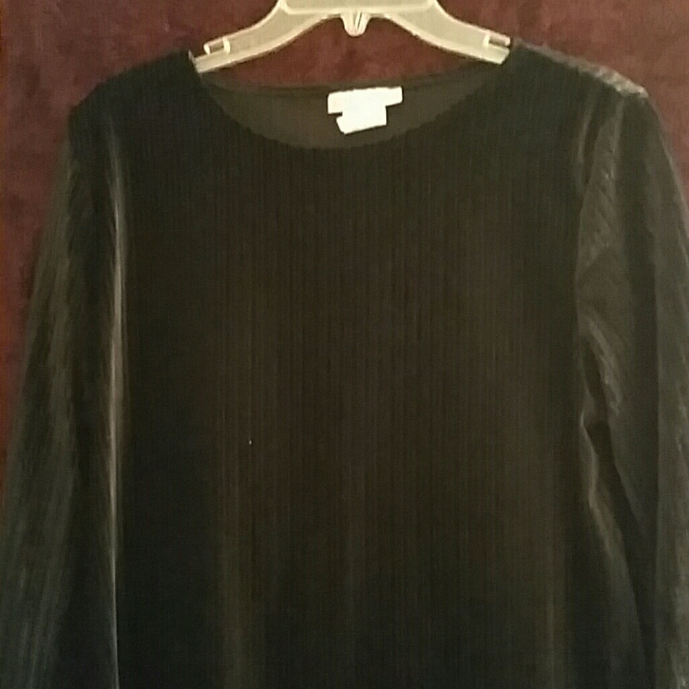 Beautiful Blk..Long sleeve Velour Tunic Top